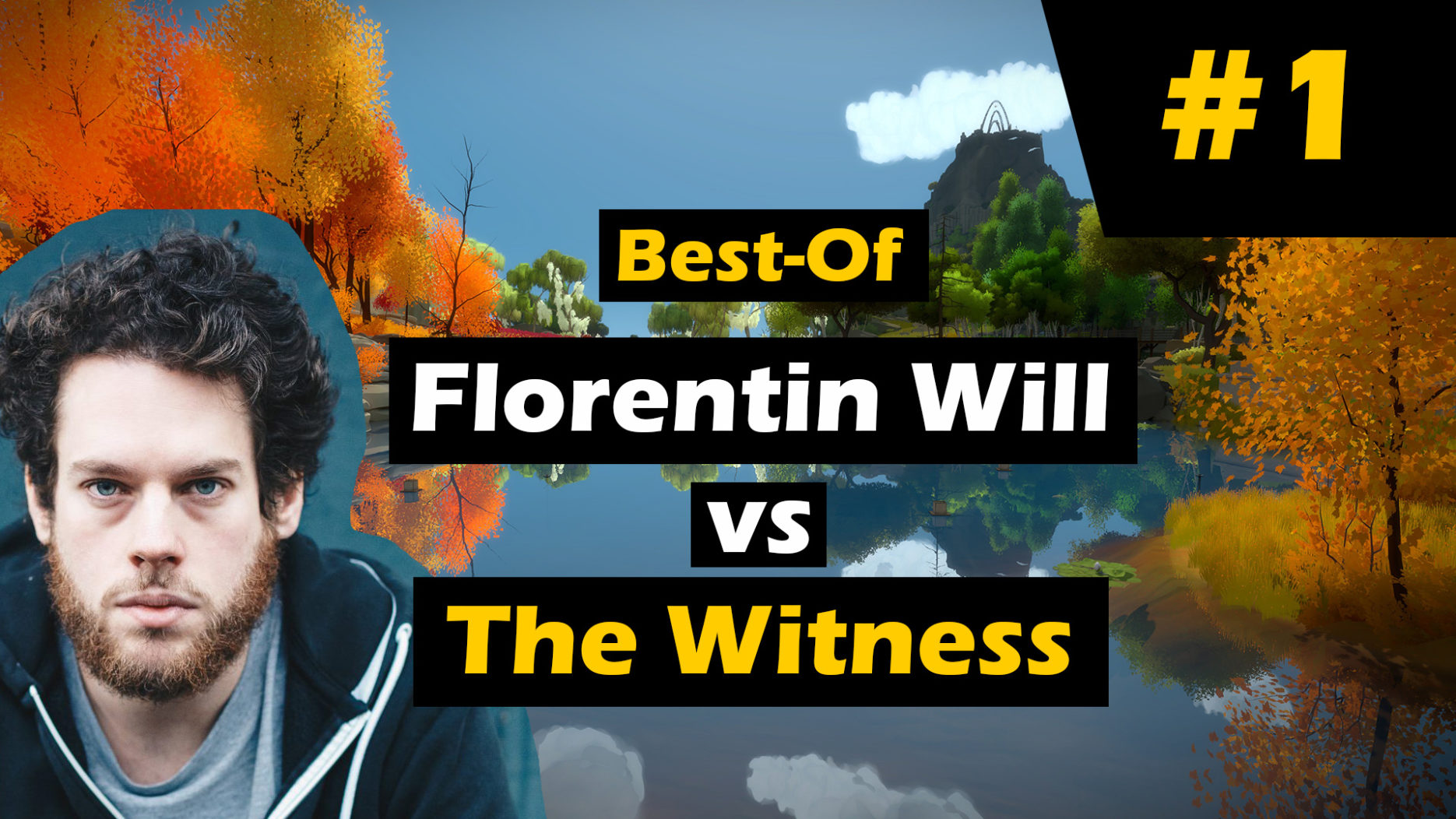 Florentin Will, im Hintergrund die herbstliche Insel von dem Spiel «The Witness»